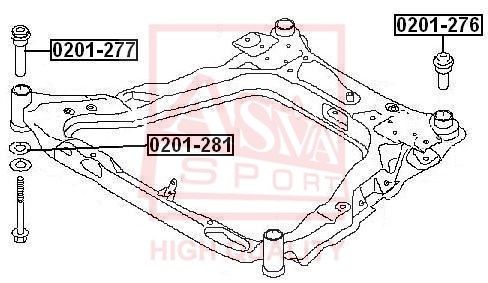 Сайлентблок подрамника передний NISSAN QASHQAI J10F 2006- ASVA 0201-281