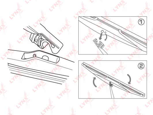 Щетка стеклоочистителя задняя 330 мм гибридная 1 шт LYNXauto LR33S